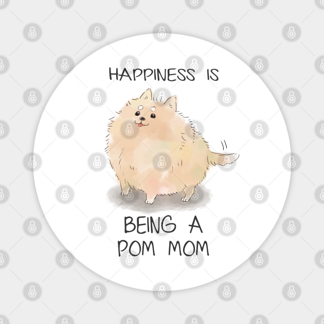 Cute Pomeranian Pom Mom Art Magnet by USProudness